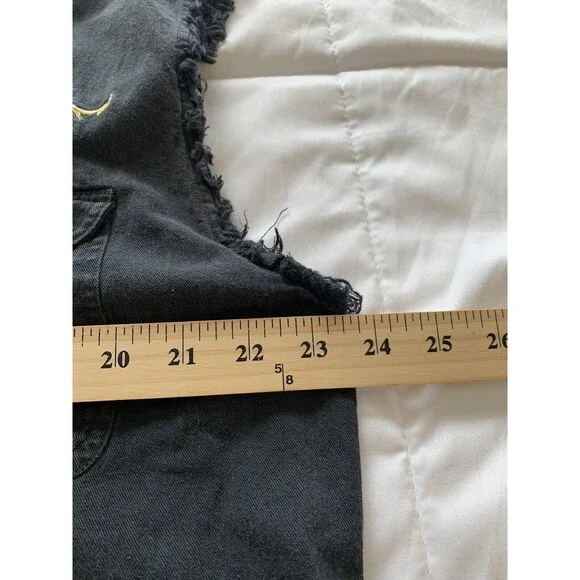 Easy Riders Southern Steel Biker Large Black Denim Vest Mechanic Grunge Y2K Goth - Picture 9 of 9